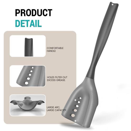 Silikonowa Szpatułka do Mielenia Mięsa Rozdrabniacz 2 w 1 Szpatułka do Szatkowania do Filtrowania Oleju Nieprzywierająca Maszynka do Mięsa z Rączką Soft-Grip Odporna na Ciepło Kuchnia