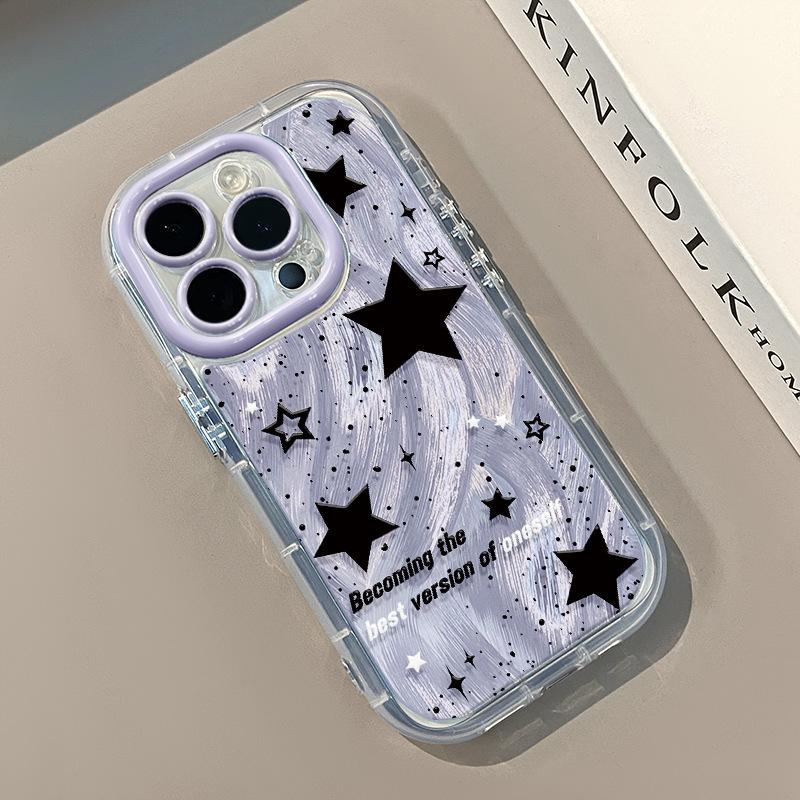 Star for IPhone16promax Mobile Phone Case for Apple 15 Cream Feather Yarn 13 All-inclusive 11 Ultra-thin