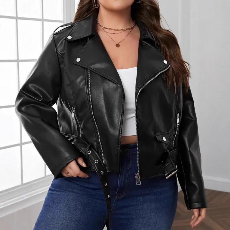 2025 Asymmetrische Leder-Motorradjacke für Damen für Frühling/Herbst