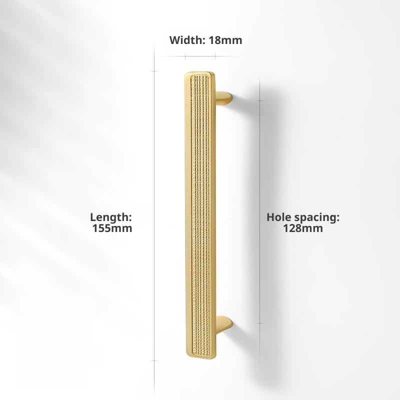 Modern Minimalist Kitchen Cupboard Handles Solid Zinc Alloy Vintage Wardrobe Door Pulls Brushed Brass Finish Furniture Hardware