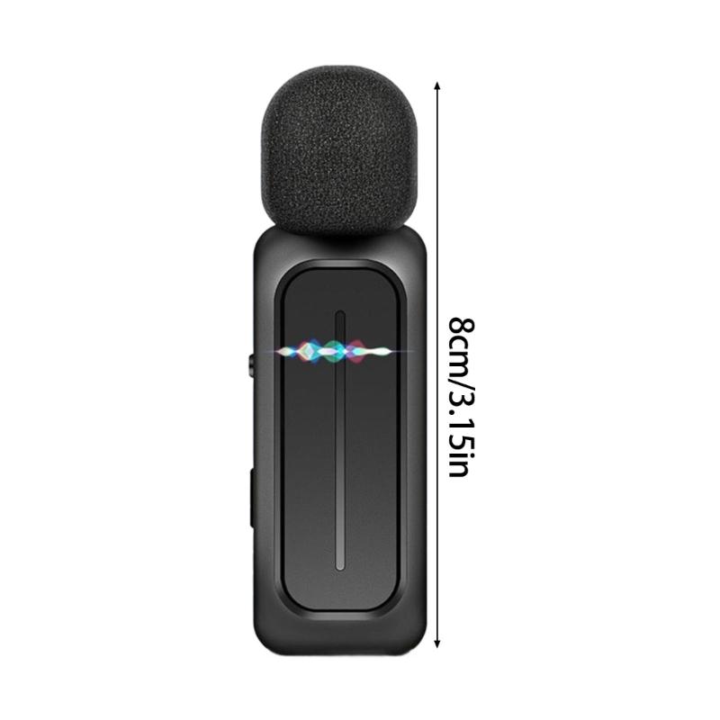 Wireless Lavalier Microphone With Charging Box 2.4GHz Noise Reduction Video Record Microphone for Mobile Phone