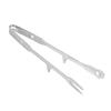 Kitchen Tong with Tip 316 Stainless Steel Anti Slip BBQ Grill Tong with Fork for Steak Meat Vegetables Cooking Serving