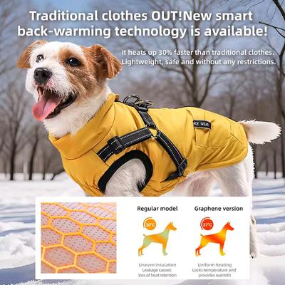 Herbst Winter Haustierkleidung Warm Großer Hund Baumwollkleidung Mit Reflektorstreifen Bequem Wasserdicht Winddicht Hundemantel