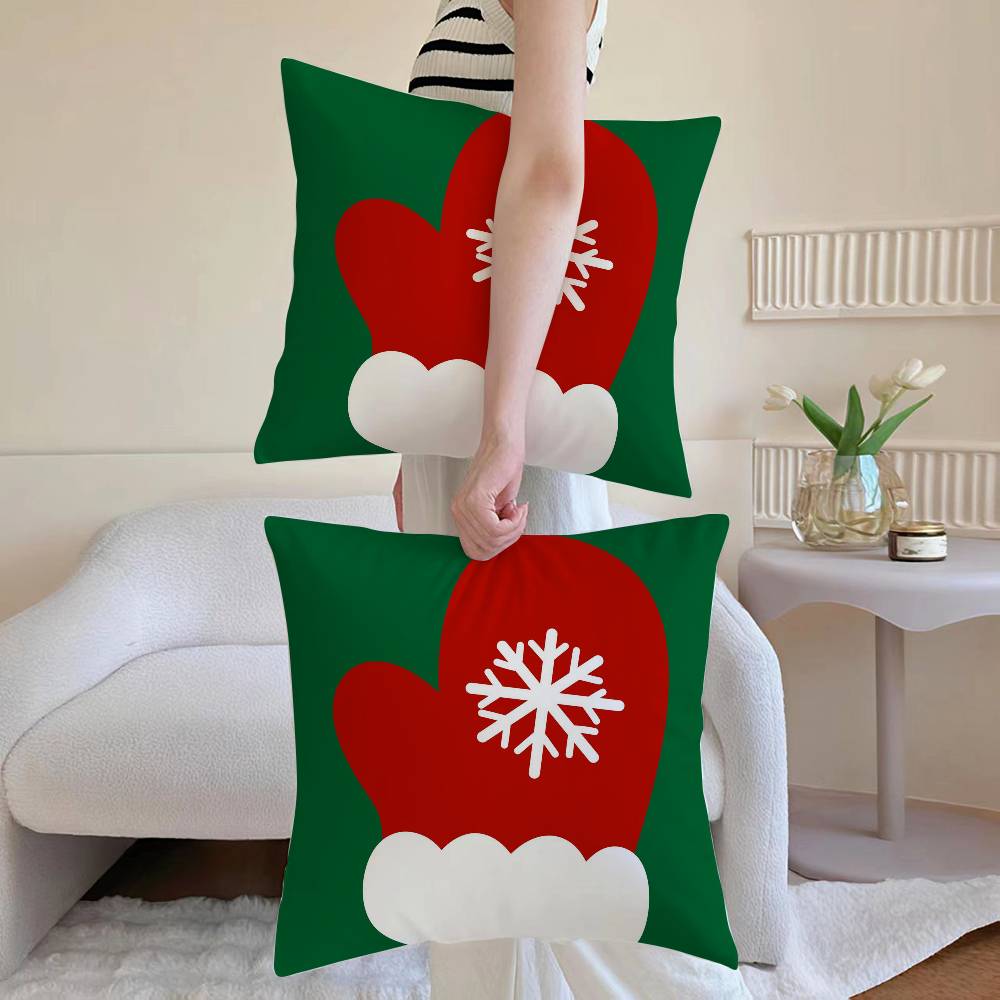 Christmas Pillow Case Sofa and Living Room Decorative Cushion Covers Dust-proof and Mite-proof Invisible Zipper