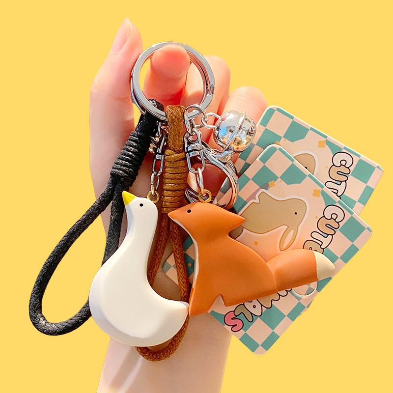 Goose Rabbit Fox Toy Dolls Key Chain Bag Decoration Pendant Desktop Ornament