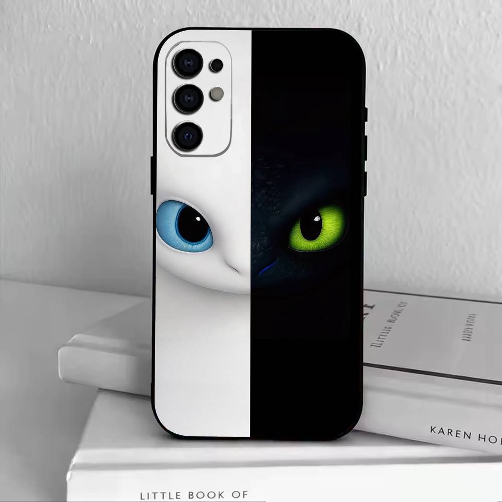 Funda de Teléfono de H-Hipo y Chimuelo Para Samsung S25,S24,S21,S22,S23,S30,Ultra,S20,Plus,Fe,Funda Negra de Silicona Blanda