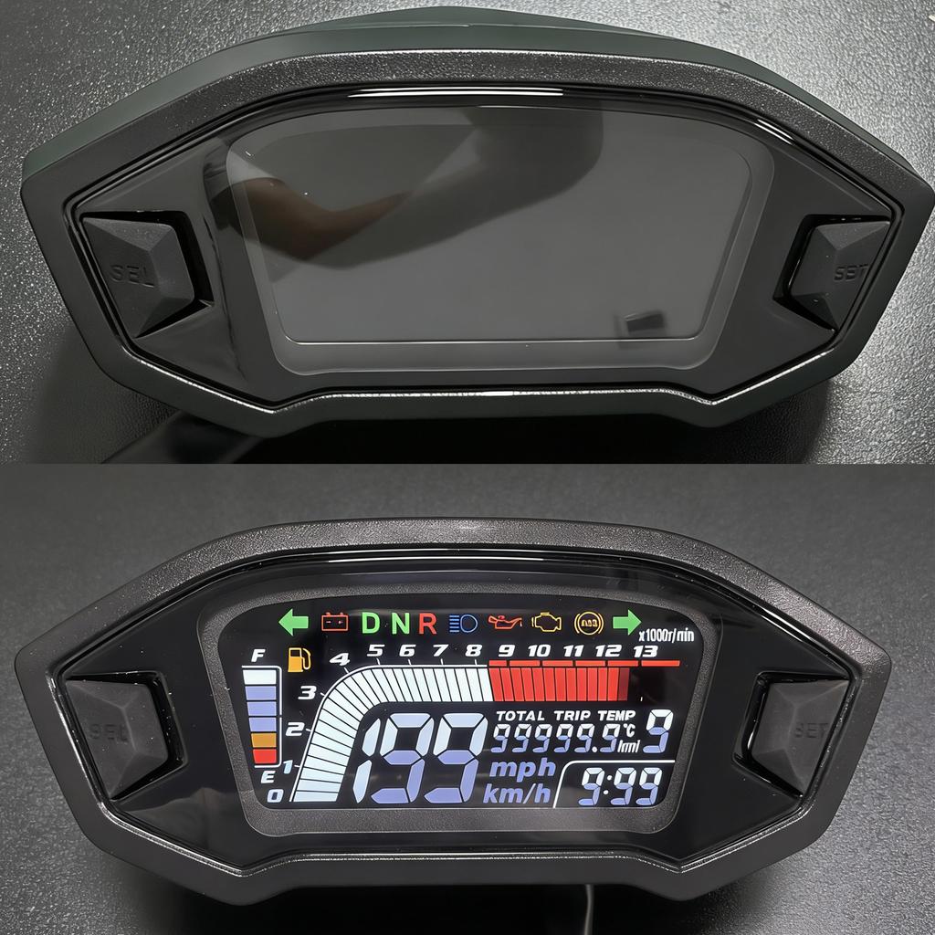 Universelles Motorradzubehör Digitales Geschwindigkeitsmesser-Instrumentenpanel Kilometerzähler Drehzahlmesser für Honda Grom Msx125 CB500F CRF250L