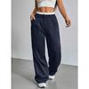 Women's Trousers Japanese and Korean Casual High Waist Color Matching Simple Drape Striped Straight Trousers Wide Legs