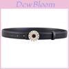 Womens Pearl Embellished Leather Belt With Alloy Buckle For Casual Dress And Jeans Accessories