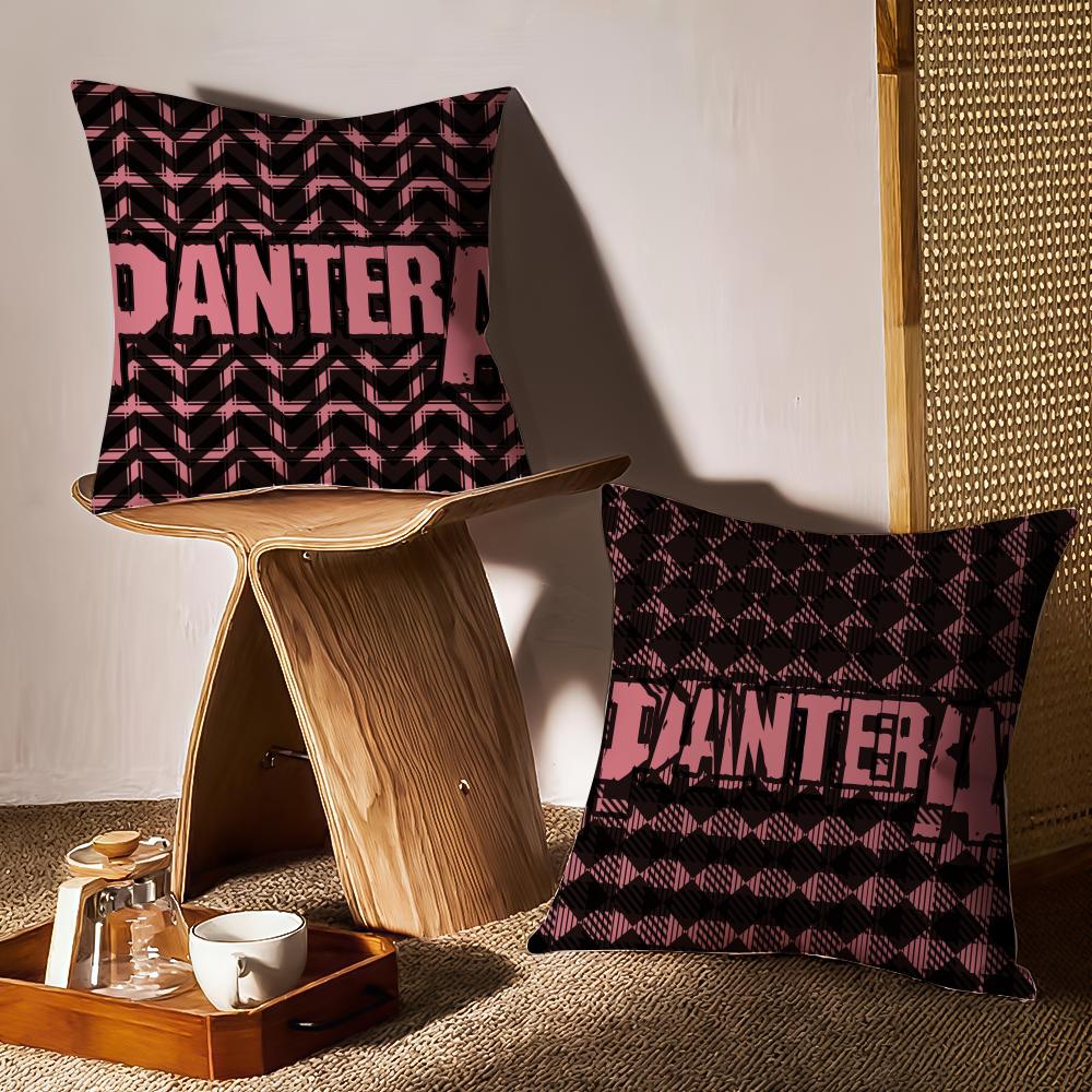 Pantera Cushion Cover Anti-dustmite Pillowcase Invisible Zipper Silky Short Plush Sofa Cushion Cover