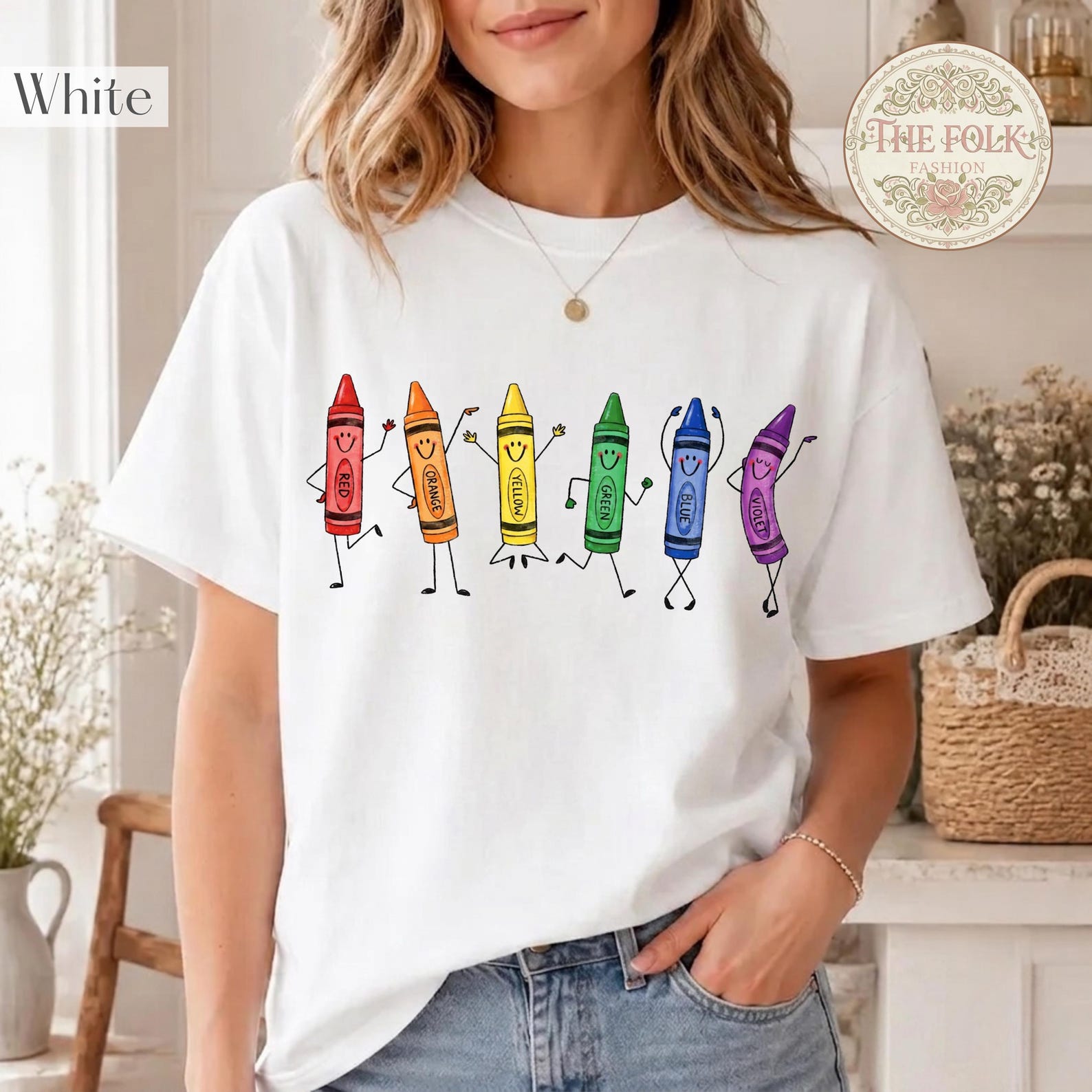 Cute Crayon Student Shirt, Back to School Shirt, Rainbow Crayons T-shirt, , Kindergarten Student Tee, First Day Of School Shirt XL