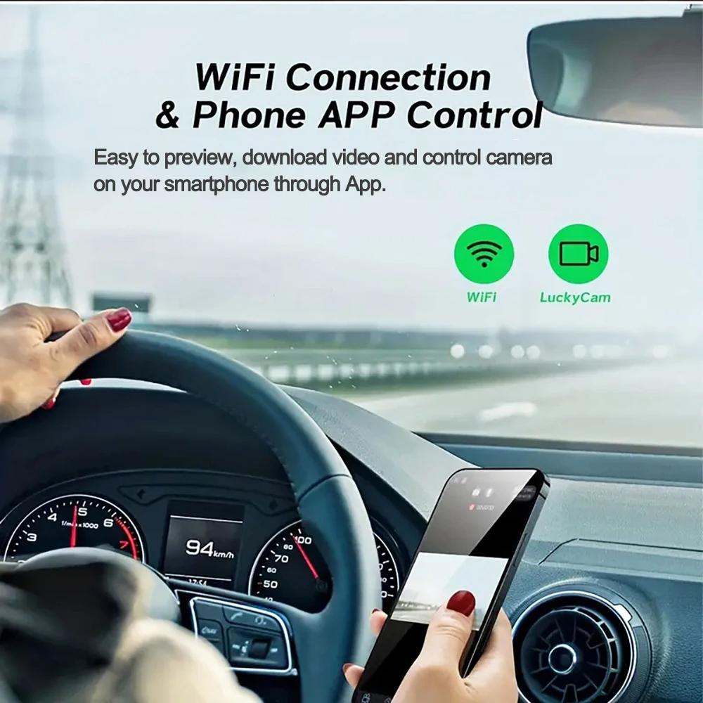 3-Kanal-Dashcam für Autos, 1080P, Autokamera, WLAN-Videorecorder, Vorne/Innen, Rückfahrkamera, Auto-DVR, Black Box, Autozubehör