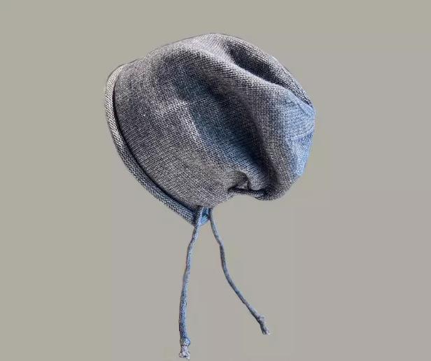 Autumn and Winter Light Board Drawstring Wool Stacking Hat Children Curled Edge Thickened Warm Bag Head Confinement Hat Showing Face Small Pullover