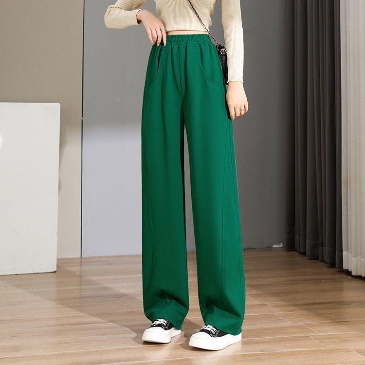 Women's 2025 Yellow Slimming Sweatpants - New Fashionable Casual Straight-Leg Wide-Leg Pants for Dance & Sports.