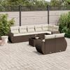 VidaXL Garden Lounge Set with Cushions 9 Pcs, Patio Sofas, Patio Furniture Set, Outdoor Furniture, Brown 3221632
