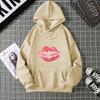 Sexy lip print hoodie long-sleeved women's casual fashion sweatshirt