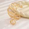 Two-piece Set of Personalized Creative Geometric Hollow Bracelet Ring Jewelry Set, Hot-selling Daily Versatile Women's Jewelry