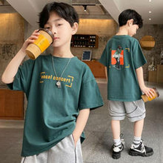 Girls' Mid-Length Summer Dress: Trendy Loose Fit Top and T-Shirt Skirt Combo for Kids