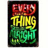 Jamaicansk Reggae Metal Skilt - One Love Slogan, Lys Musik Vægdekoration