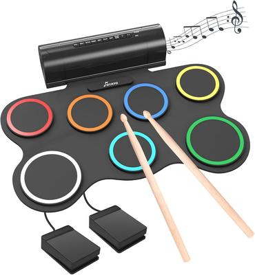 OYAYO Electronic Drum 7 Electronic MIDI Sustaining Japanese Instruction Manual Included Pad, Pads, Rechargeable, Portable, Beginner-Friendly, Roll-Up