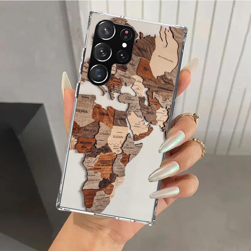 World Map Travel Plans Phone Case for Samsung Galaxy S26 S24 S23 Ultra S25 Edge S22 S21 Plus S20 FE + Soft Print Shell Funda Gal