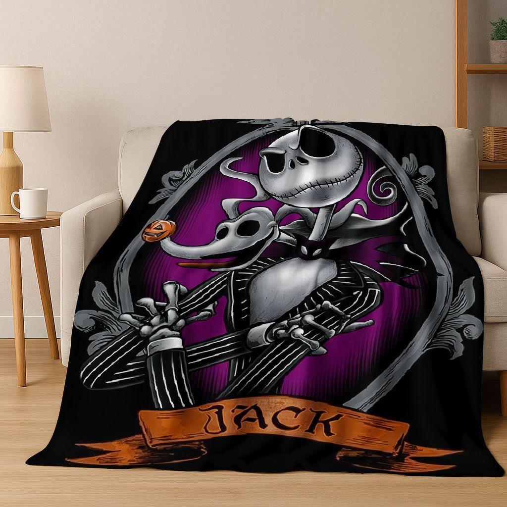 2026 New The Nightmare Before Christmas Jack Cartoon Flannel Blanket,Warm and Cozy Soft Throw Blanket for Home Bedroom Bed Sofa