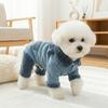 Cozy Thicken Four Legged Dog Clothes Fur Collar Warm Dog Jumpsuit Plush Winter Dog Costume Outdoor Activities