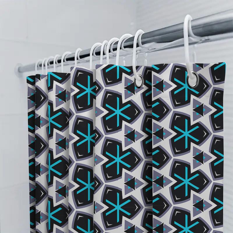 Blue Black Geometric Pattern Shower Curtain For Bathrooms Decor Home Linen Waterproof Bathroom Accessories