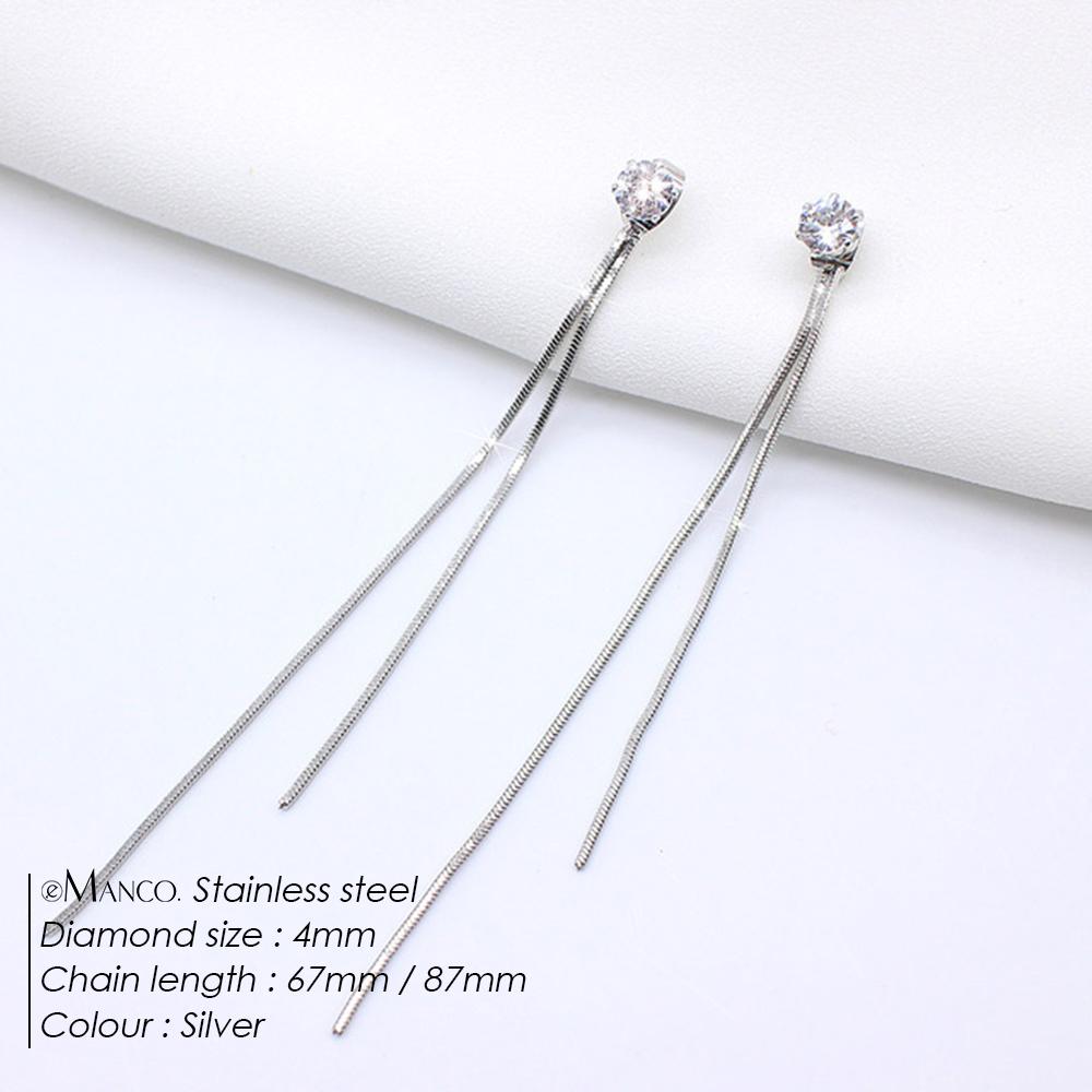 EManco Ins Style Snake Chain Earrings Stainless Steel Allergy Resistant Women s Long Tassel Earrings Women for Party
