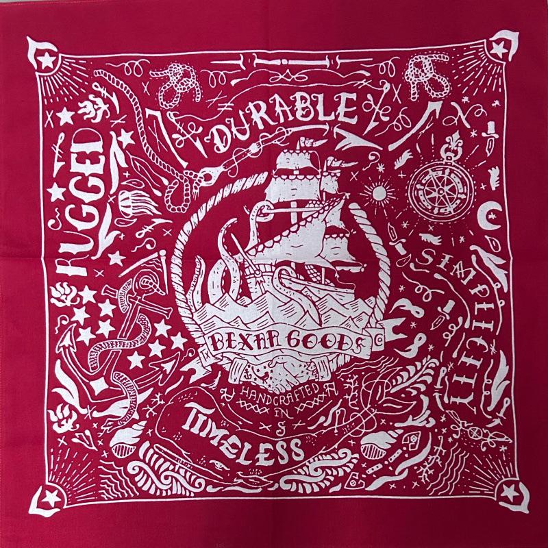 Khakifarbener quadratischer Schal aus reiner Baumwolle im amerikanischen Retro-Vintage-Stil – Herren-Hip-Hop-Kopftuch/Gesichtstuch