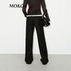 MO&Co. Women's Wool Blend Wide-Leg Trousers