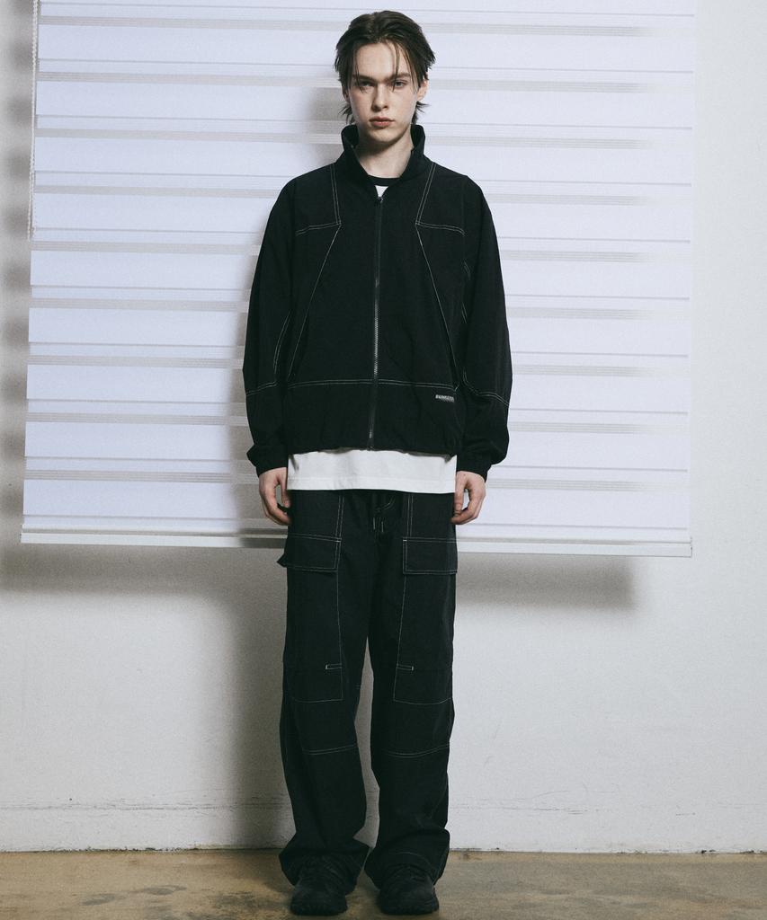 Bunkerbuster Stitch Contrast High-Neck Windbreaker Mq2Ju203_Black