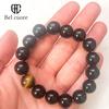 [Bel cuore] Bracelet with Onyx and Tiger Eye Beads, Simple, Stylish, Popular Power Stones (10mm)