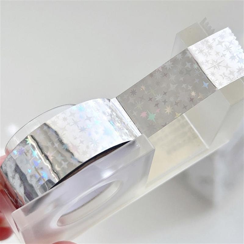 Star Washi Tape Index Decorative Packaging Material Sealing Stickers Colorful Laser Masking Tape Decorative Adhesive Tape