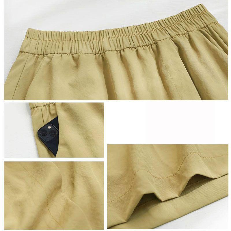 Summer Ins Fashion Girls Wide Leg Culottes High Street Female Thin Short Pants Lady Classic Solid High Waist Pant Skirt