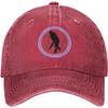 Cricket Player Graphic Baseball Cap Vintage Washed Denim Style Adjustable Dad Hat