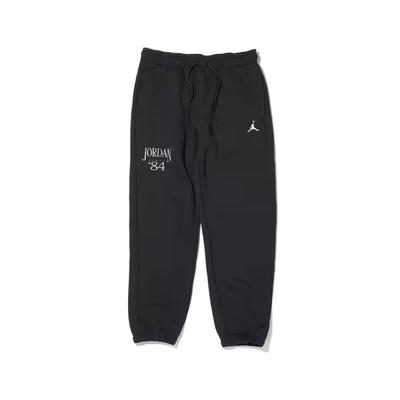 Brooklyn Letter Print Fleece Cuffed Knit Sports Pants Women Pants Black FN5441010