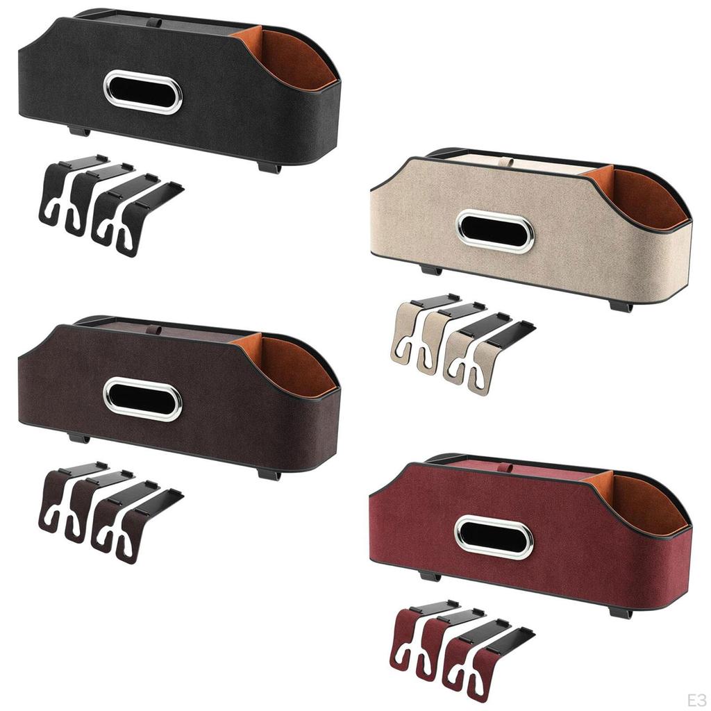 Car Headrest Back Seat Pouch Box Stylish Cup Napkin Holder Partition Design 13.7x4.7x3.7inch for