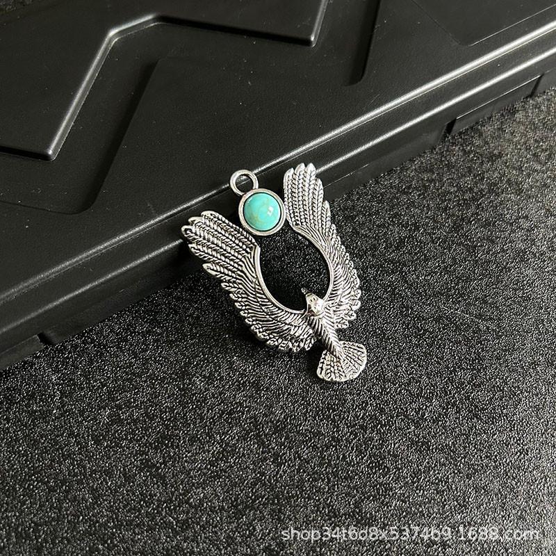 Retro Devil's Eye Pendant: Winged Eagle Stainless Steel Necklace for Men