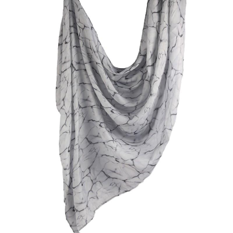 Watercolor Print Cotton Scarf Women 180x80cm Lightweight Wrap Shawl Ethnic Style Headscarf All Season Fashion Accessory
