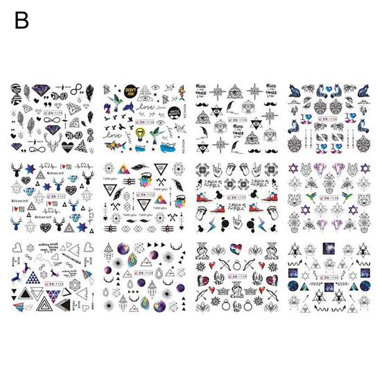 Autocolant pentru unghii Model rafinat Culoare vibrantă Efect de lungă durată Detașabil ușor de aplicat PVC decorativ Elan de Crăciun