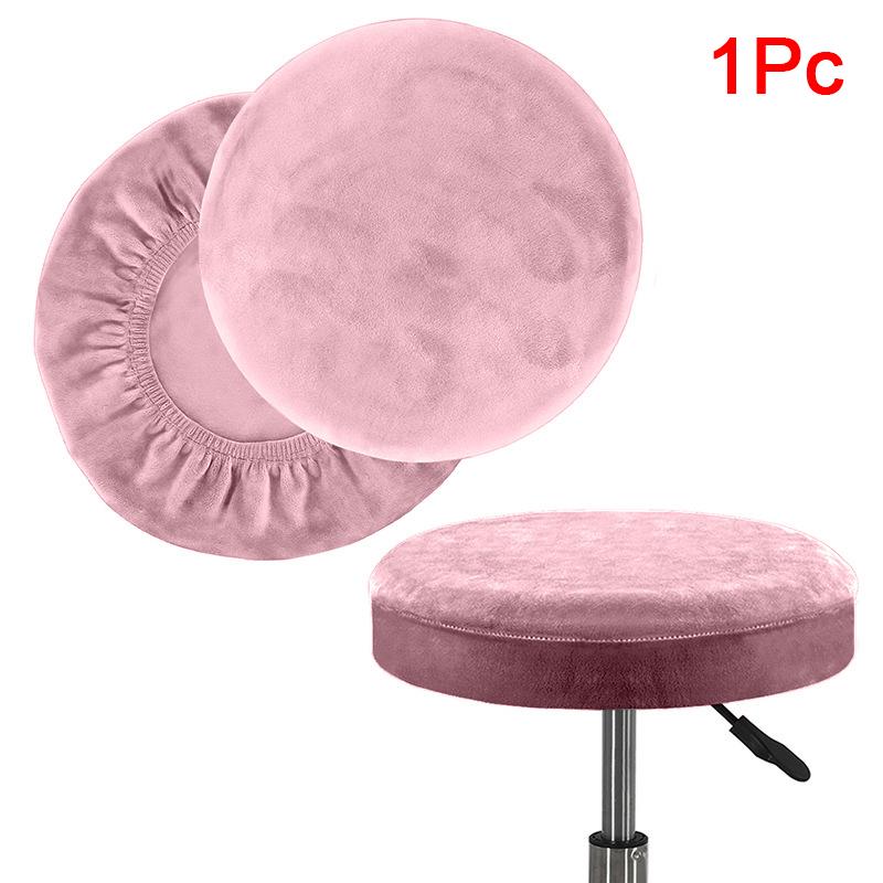 

1PC Elastic Machine Washable Stool Cover Office Decor Drawstring Closure Classic Flannel Bedroom Velvet Stretch Living Room Home