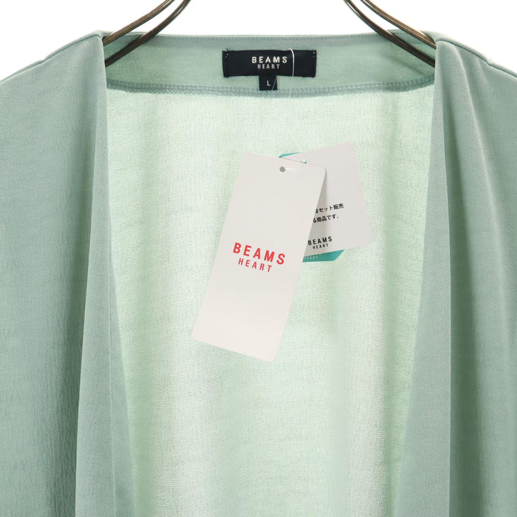 Unused BEAMS HEART Short Sleeve Cardigan L Green System DRY Women Used