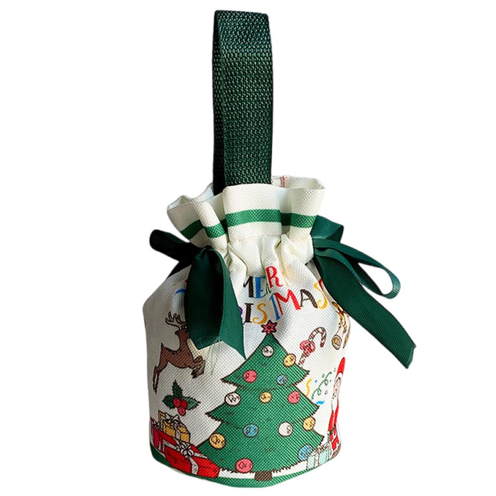 Christmas Bags With Drawstring Christmas Cute Canvas Bag Christmas Trees And Santa Claus Party Favor Bags Christmas Wrapping