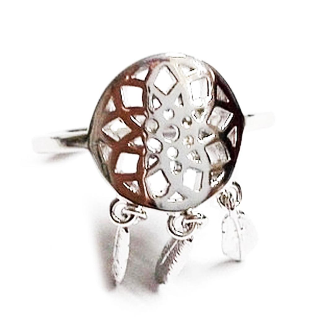 Silver 'Navajo' Silver Ring (rhodium) - 22x12mm