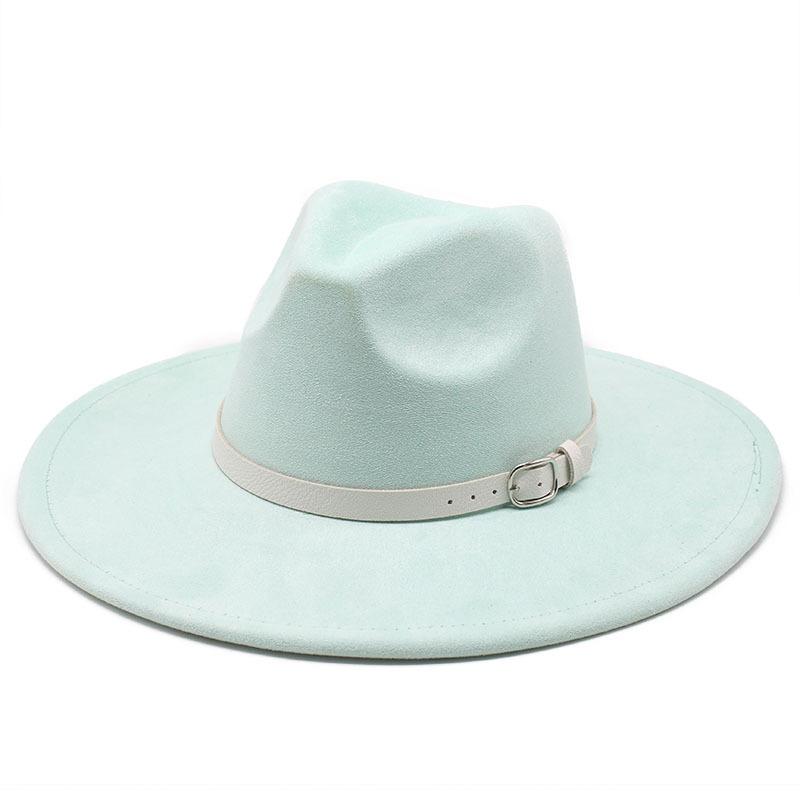 Big Edge Jazz Top Hat Women'S 9Cm Brim Suede Peach Heart Top Fringed Hat