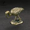 Retro Brass Long-billed Crane Statue Desktop Small Ornaments Bird Animal Miniature Figurines Home Decorations Crafts Collections
