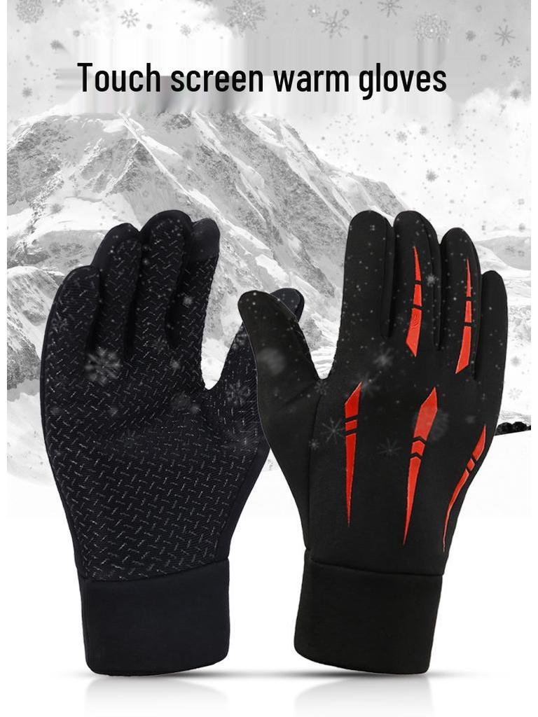Winddichte, fleecegefütterte Touchscreen-Handschuhe für Wintersport und Reiten