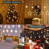 LED Star Light String Christmas Lights Festival Lights Neon Colored Lights String Five Pointed Star Curtain Lamp Room Ins Decorative Lamp