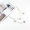 Fashion Double Breasted Design Women Waist Belt And Butterfly Metal Chain Decor